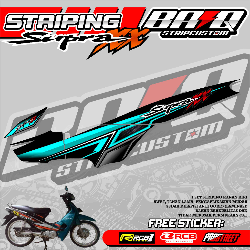 STICKER STRIPING SUPRA XX - STRIPING SUPRA XX PREMIUM GRAFIK 02