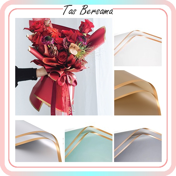 

Flower Wrapping Motif Line Colour & Gold Waterproof Kertas Buket Pembungkus Bunga Kertas Bunga Kertas Kado KB10 (2)