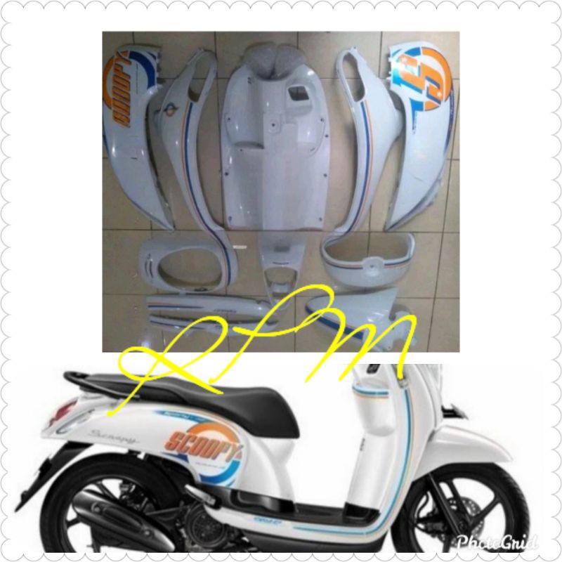 COVER BODY HALUS SCOOPY FI PUTIH 2013