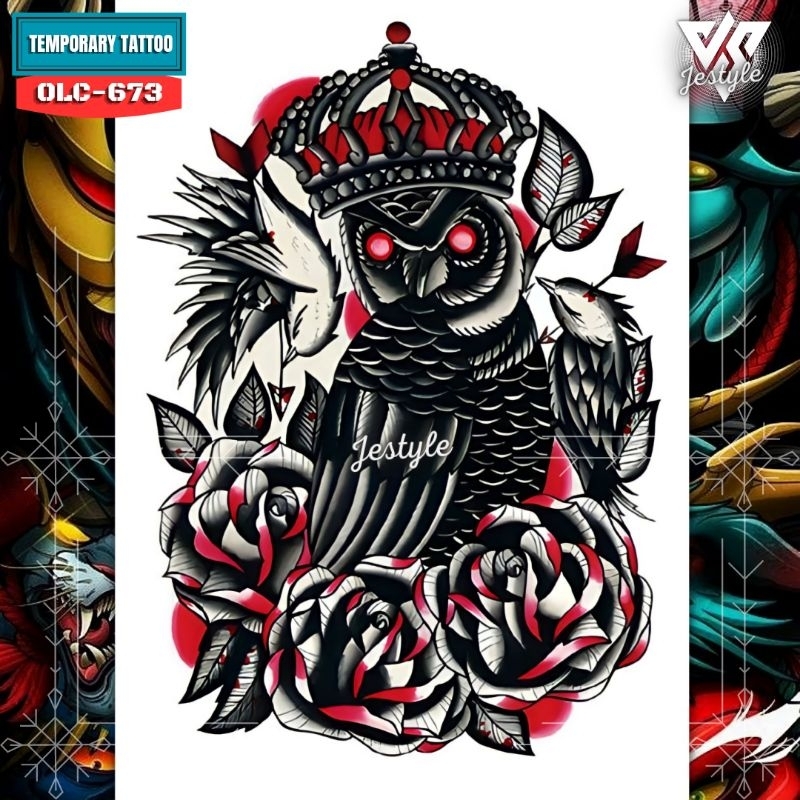 [OLC-673] Tato Temporer Temporary Tattoo burung hantu