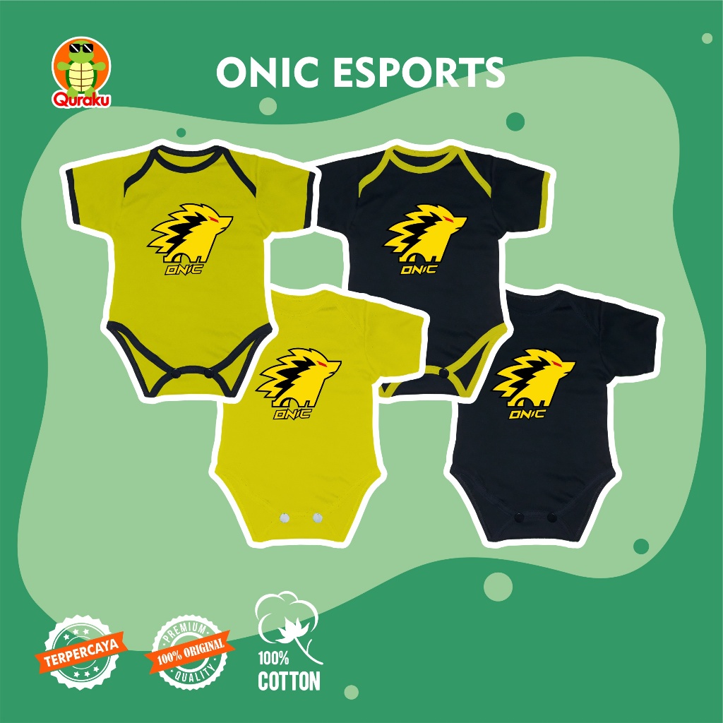 Baju Bayi Bodysuit Jumper Bayi Jumpsuit Motif Esports Onic Lucu Murah untuk Newborn 0-6  6-12 bulan