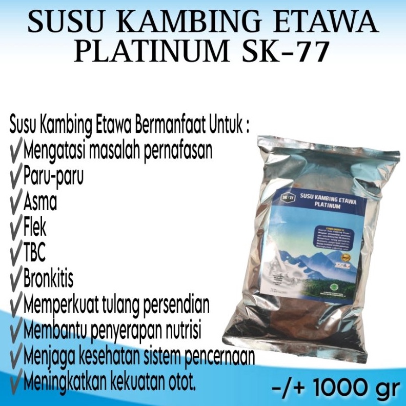 

12.12 FLASH SALE SUSU KAMBING ETAWA PLATINUM SK77 ORIGINAL 1000gr / 1kg grosir
