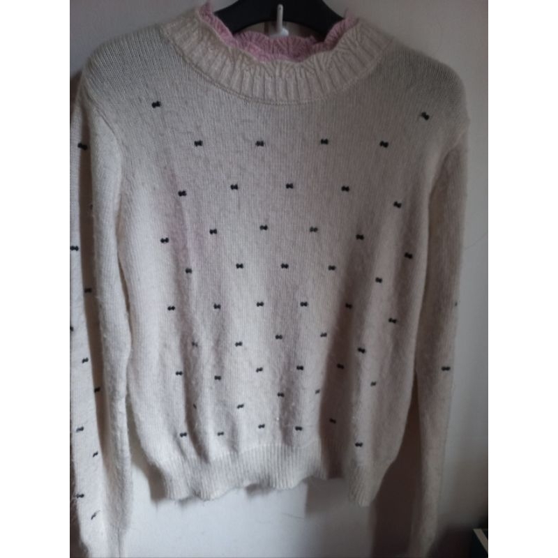 Sweater rajut bulu fuzzy