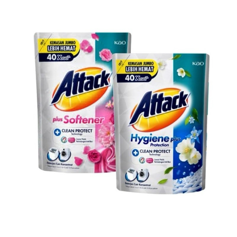 Attack Deterjen Cair Semua Mesin Cuci 1200ml Attack Plus Softener 1200ml - Attack Hygiene Plus Prote