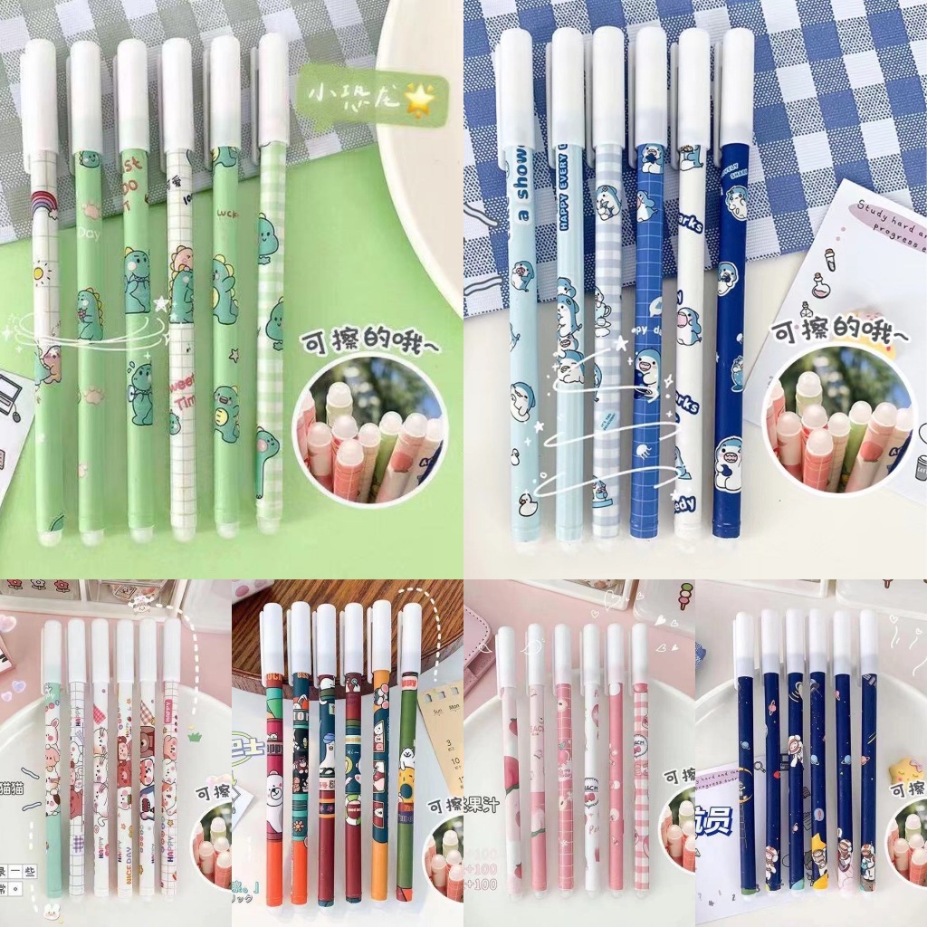 

Pulpen Tinta Hitam Hapus Erasable Pen Bolpen Hapus Motif Karakter Pen Hapus Tinta Hitam