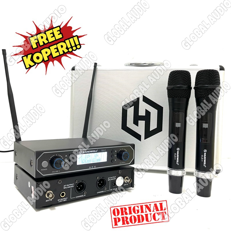 Mic Wireless Hardwell CLX-1 Hitam Original Free 2bh Microphone Wireless Genggam Clx1 Black Clx 1 Bag