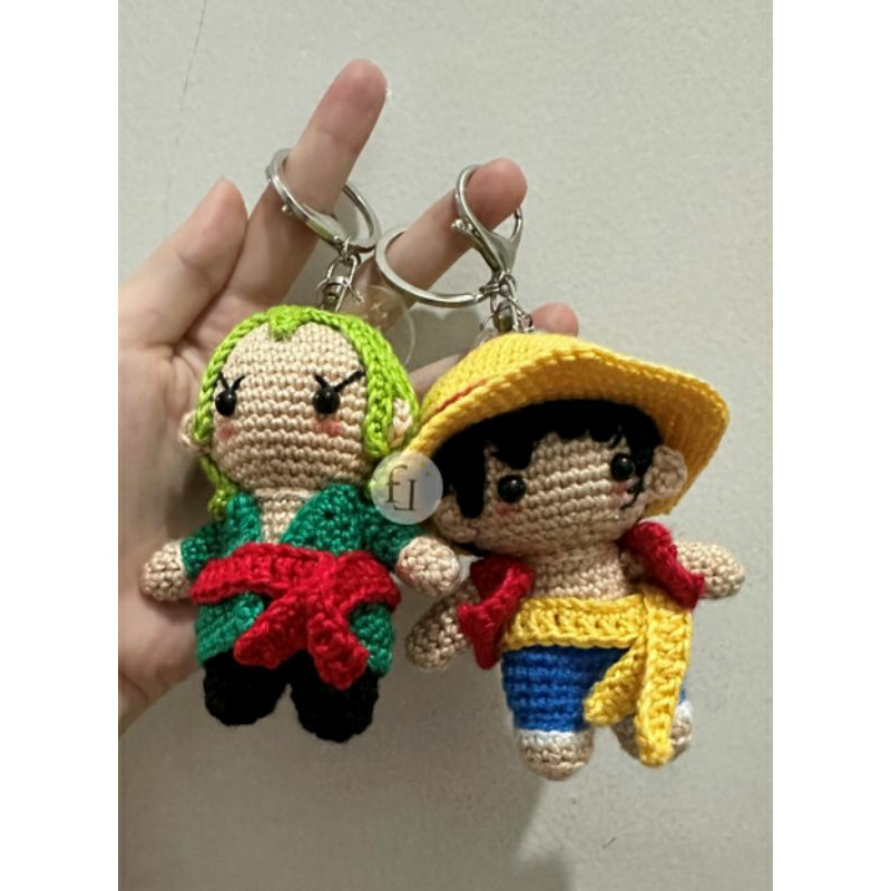One Piece Amigurumi Keychain | Gantungan Kunci One Piece | Gantungan Kunci Rajut Luffy | Gantungan K