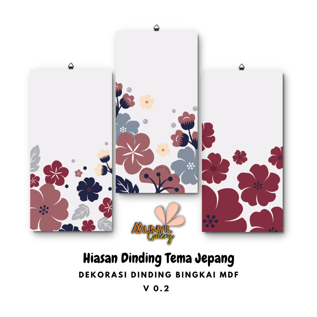 Munyil Galery / Aestetik Dekorasi Dinding Jepang Bingkai MDF / Hiasan Dinding Aesthetic Jepang / Paj