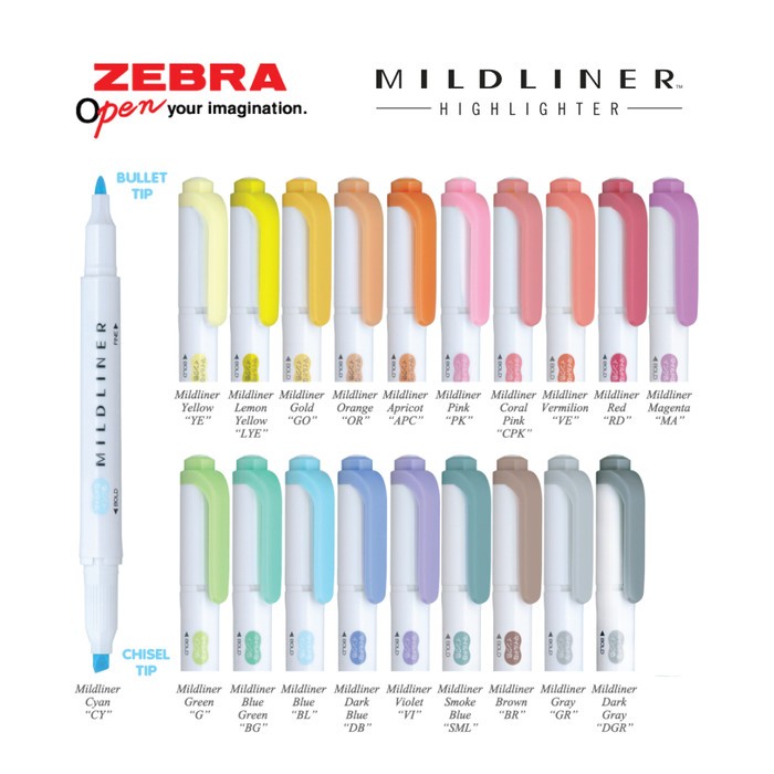 

TBMO Zebra Mildliner Highligter Bold Pen Marker Highlighter Dua Sisi - Pcs