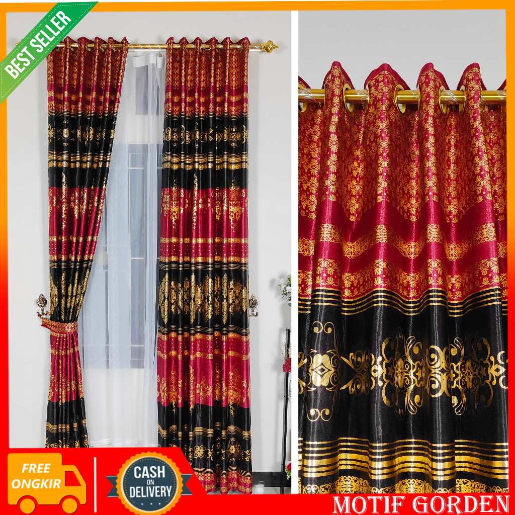 Gorden pintu jendela kamar tidur ruang tamu mewah modern blackout tebal