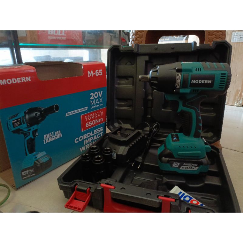 Modern M65 impact pembuka baut cordless brushless - impact modern M-65impact modern buka baut -1 bat