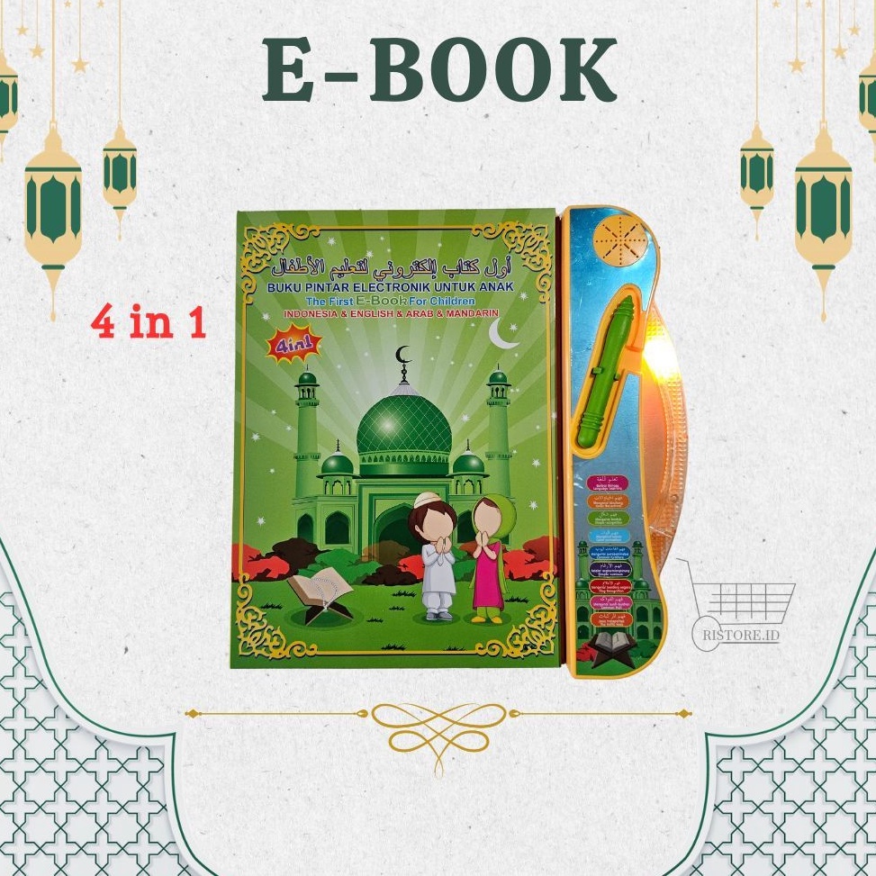 LANGSUNG KIRIM E-Book Muslim LED / ebook 4 bahasa / mainan edukasi buku pintar + spidol / mainan buk