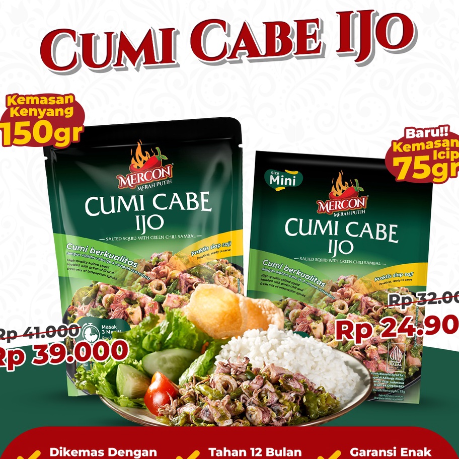 

CBXL3388 Terlaku... Mercon Merah Putih - Satuan || Cumi Cabe Ijo