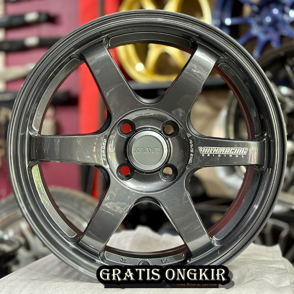 VELG TE37 RIGN 16 PCD 4X100 VELG MOBIL RACING R16 MOBILIO,JAZZ,BRIO,FREED,SWIFT DLL
