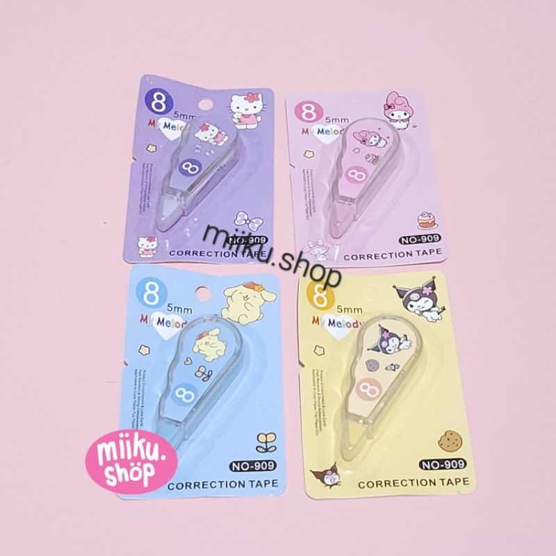 

TIPEX CORRECTION TAPE KARAKTER MELODY KUROMI POMPOMPURIN HELLO KITTY
