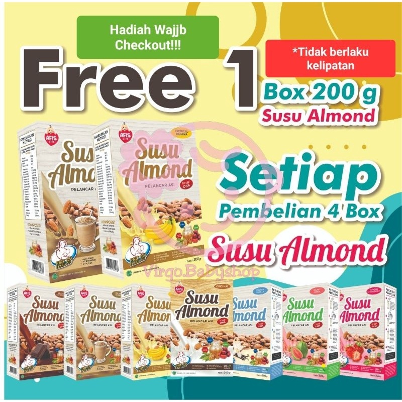 12.12 STOK READY Afis Life ASI Booster Susu Almond 200gr grosir