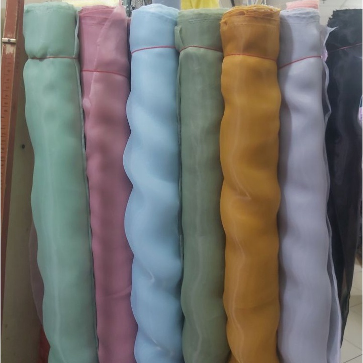 Kain Organza Polos / Organza Premium / Organza Silk Premium / Bahan Organza Grade A