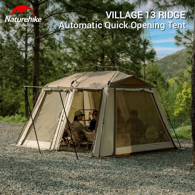 TENDA NATUREHIKE VILLAGE 13 CNH23ZP12003 RIDGE AUTOMATIC QUICK OPENING TENT GLAMPING CAMPING CAMPER 