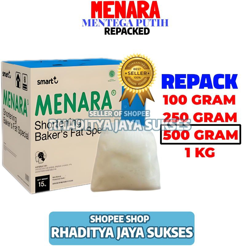 

Mentega Putih Shortening Menara 500 Gram Repacked