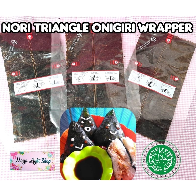 

onigiri nori triangle wrapper nori java tokinori rumput laut segitiga nori java sakao bungkus onigiri seaweed halal promo murah