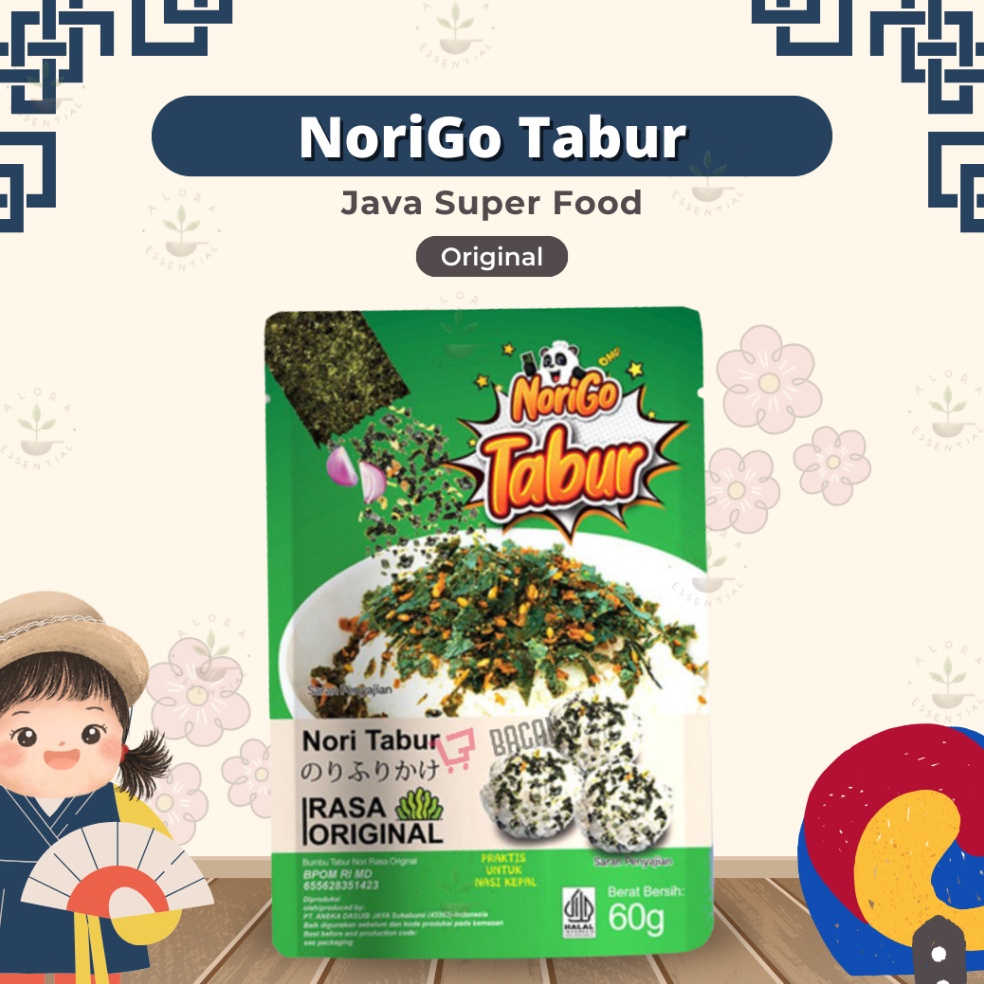 

NTCAP Java Nori Tabur Rumput Laut Panggang Original 60gr - Norigo Nori Tabur 58