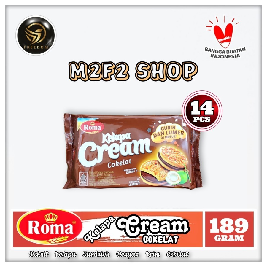 

Roma Biskuit Kelapa Cream Cokelat | Krim Coklat - 189 gr (Kemasan 14 Pcs)