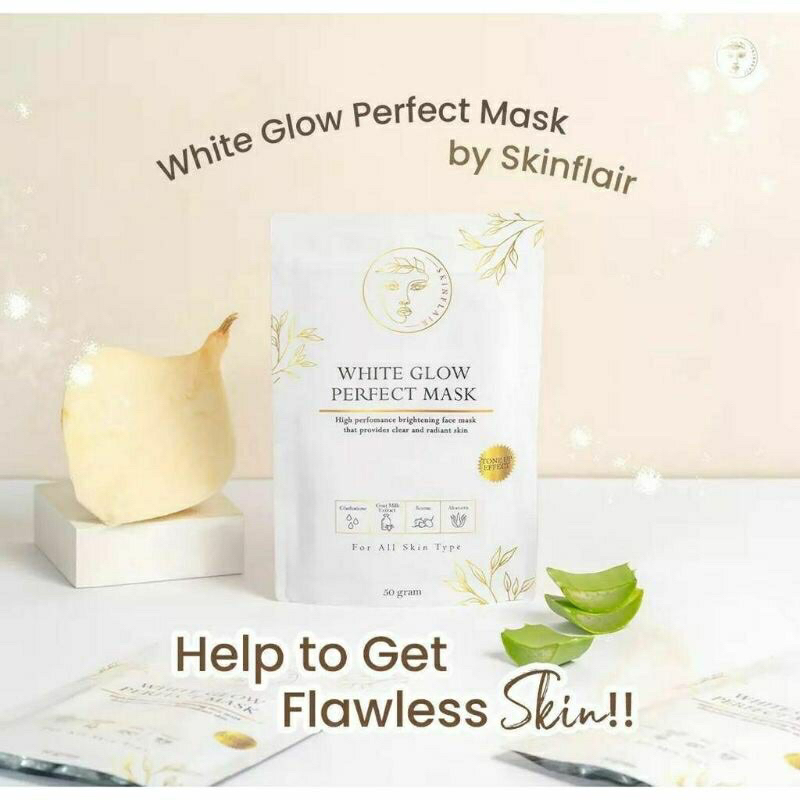 SKINFLAIR WHITE GLOW PERFECT MASK POWDER MASKER WHITENING GLOWING BY SKINFLAIR MASKER TONE UP PENCER