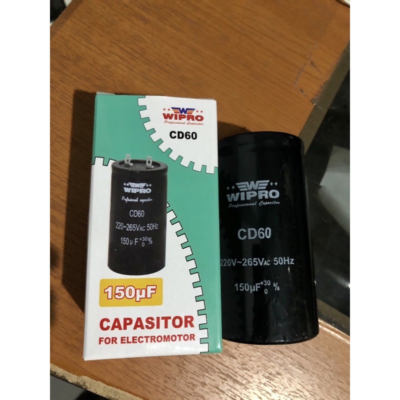 Kapasitor / Capasitor Bulat Electro Motor Listrik Dinamo Wipro 150uf
