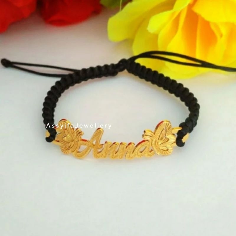 Gelang Tali Serut Kelabang Varisi Ukir Nama Motif Grafir
