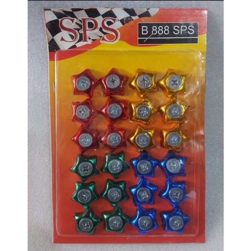 Baut plat nomor motor variasi baut variasi + warna warni model bintang