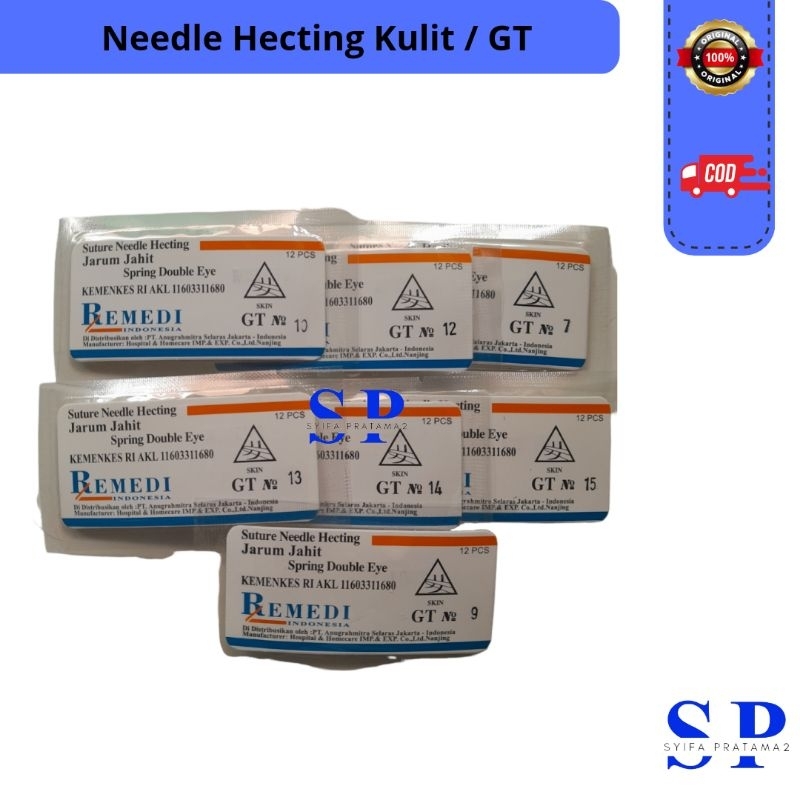 Jarum Kulit / Otot Nald Hecting GT / GR Jarum Jahit Luka / Needle Hecting GR