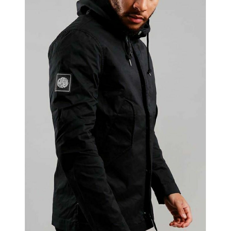 PrettyGreen Cotton Zip Up Hooded JacketWarna Black