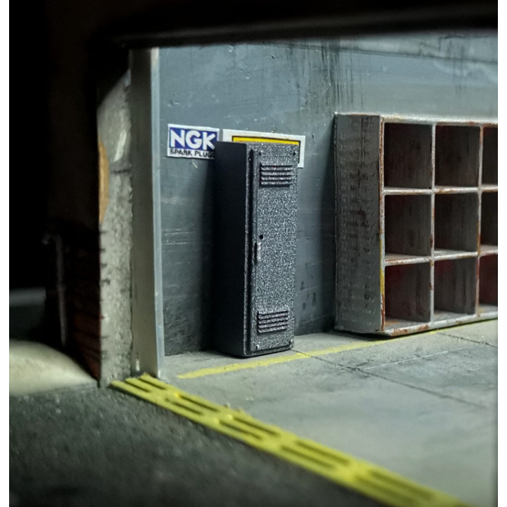 3D Receh 1 64 Lemari Loker Locker Besi Kabinet Rak Aksesoris Maket Diorama Diecast miniatur Hot Whee