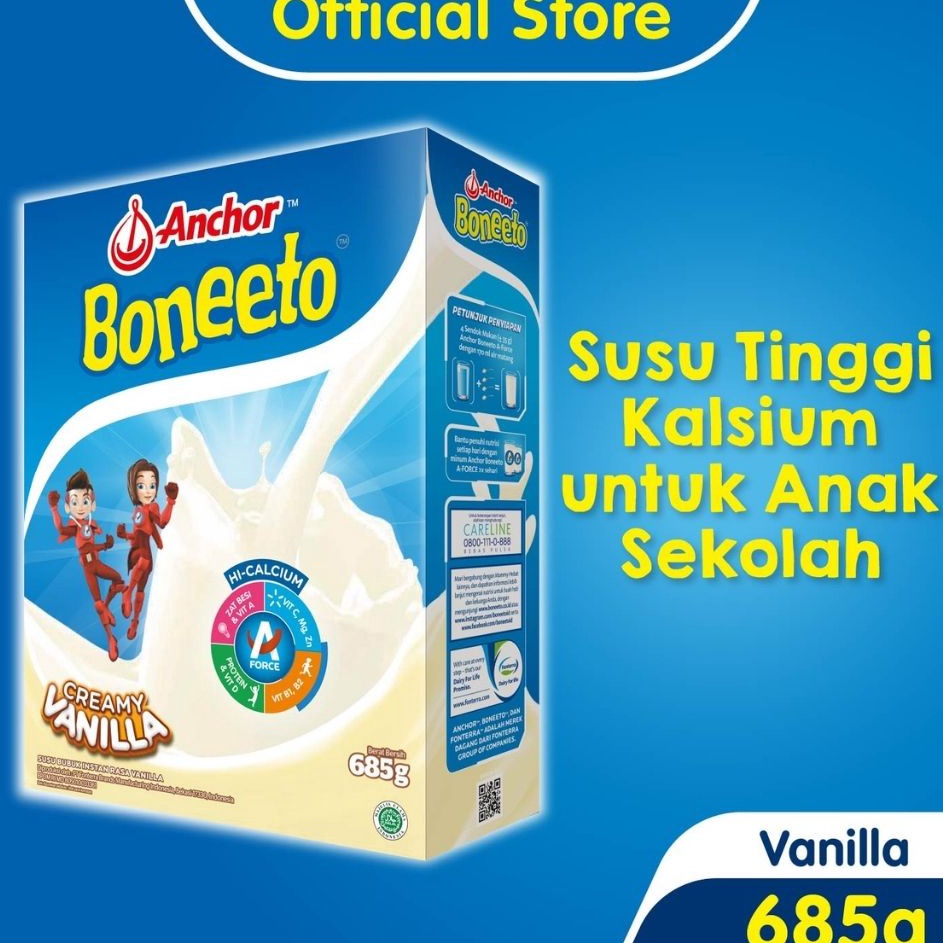 

SQSM3262 ORIGINAL% Boneeto Susu Bubuk Anak Sekolah Creamy Vanilla 685g - Nutrisi Pertumbuhan Anak untuk Daya Pikir dan Tubuh Aktif