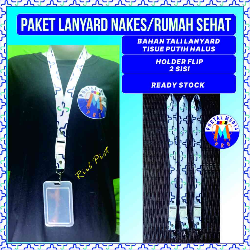 

Paket lanyard Nakes/Rumah sehat holder flip 2 sisi