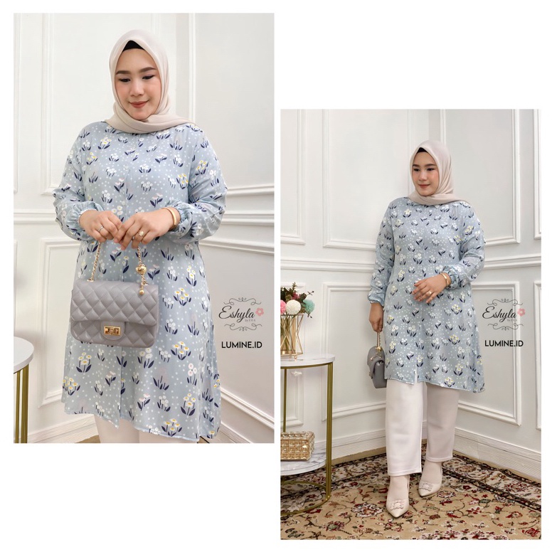✔️Splash⚡ ESHYLA TUNIK MOTIF WANITA TERBARU KATUN RAYON PREMIUM OVERSIZE JUMBO
