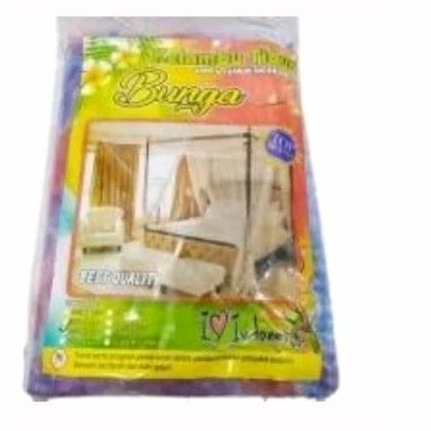 Kelambu tidur anti nyamuk bahan polyester motif bunga