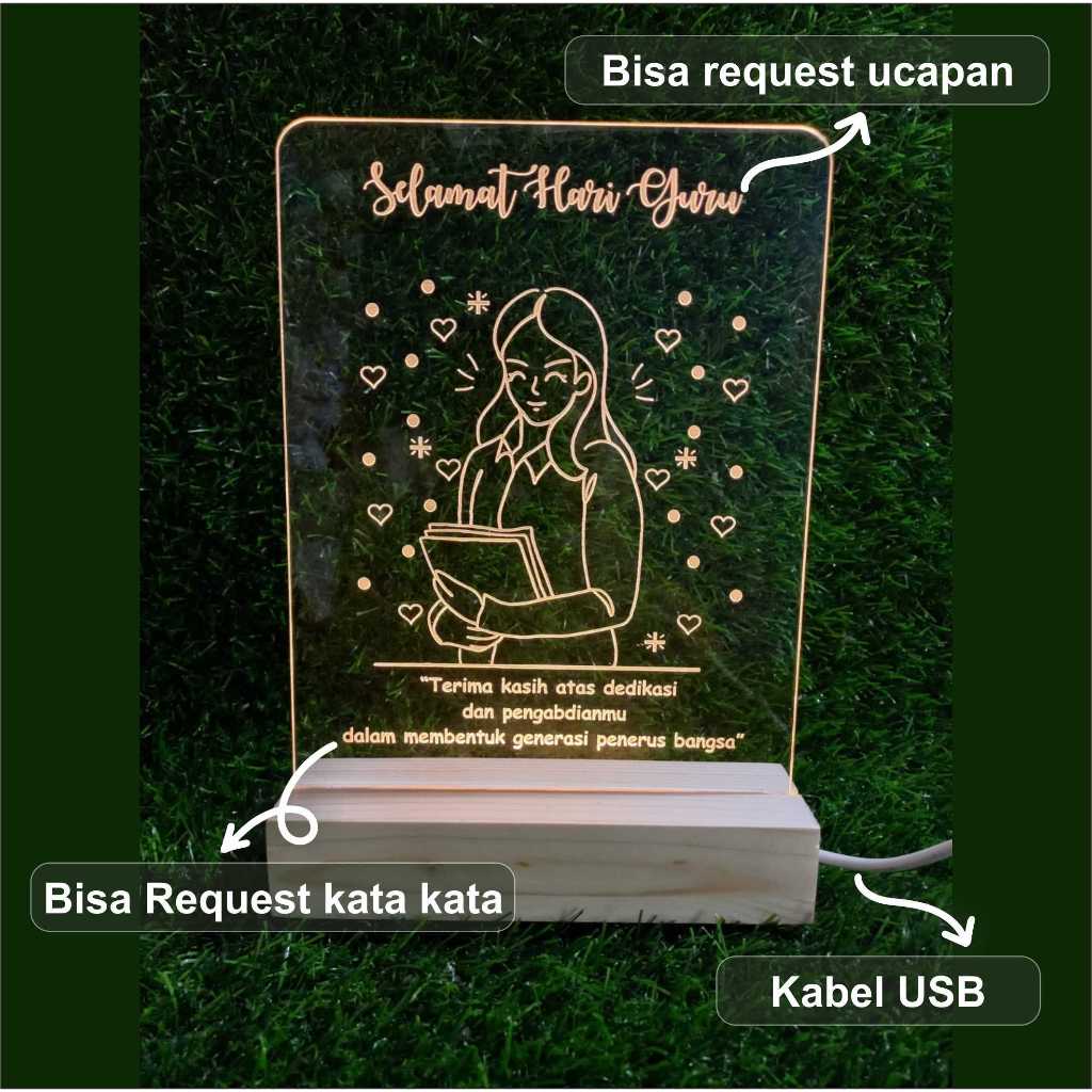 Lampu Tidur Custom Akrilik, Kado Ulang Tahun, Lampu LED Custom Foto, Kado Wisuda, Hadiah Anniversary