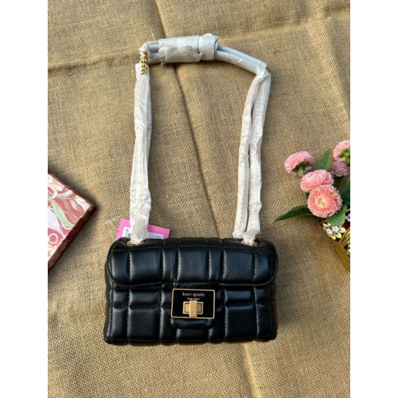 KS Evelyn Quilted Leather Small Black