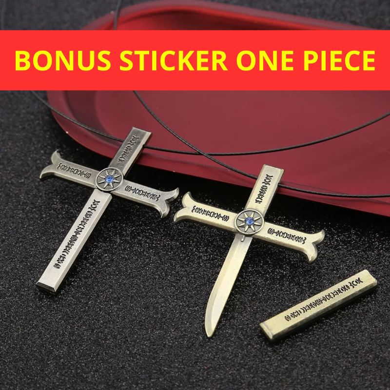 Kalung Anime One Piece Salib Mihawk