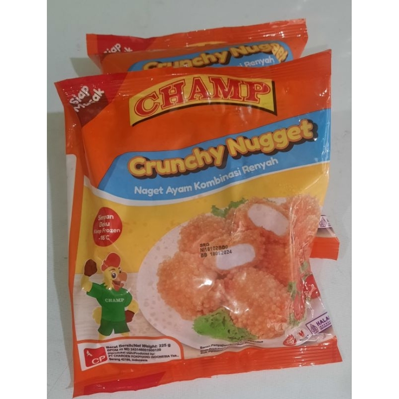 

champ chicken nugget crunchy 225gr | nuget naget ayam