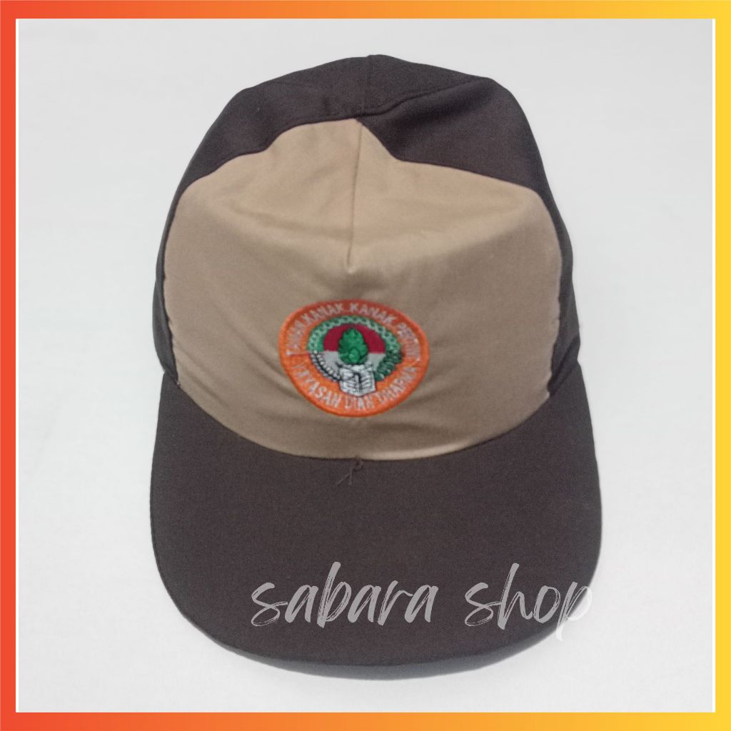 Topi TK COKLAT - Topi TK PGRI - Topi Sekolah TK Biru Putih / Topi Bucket Anak Perempuan TK - topi an