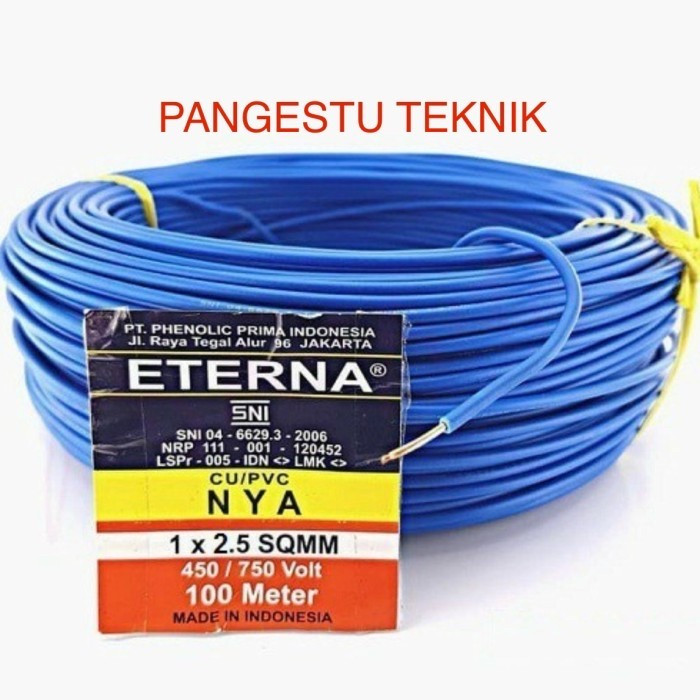 Kabel NYA 2,5 mm Biru ETERNA / 100 Meter / NYA 2.5 mm