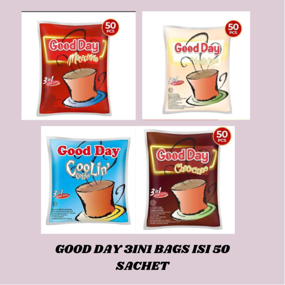 

GOOD DAY 3IN1 INSTANT COFFE BAGS ISI 50 SACHET