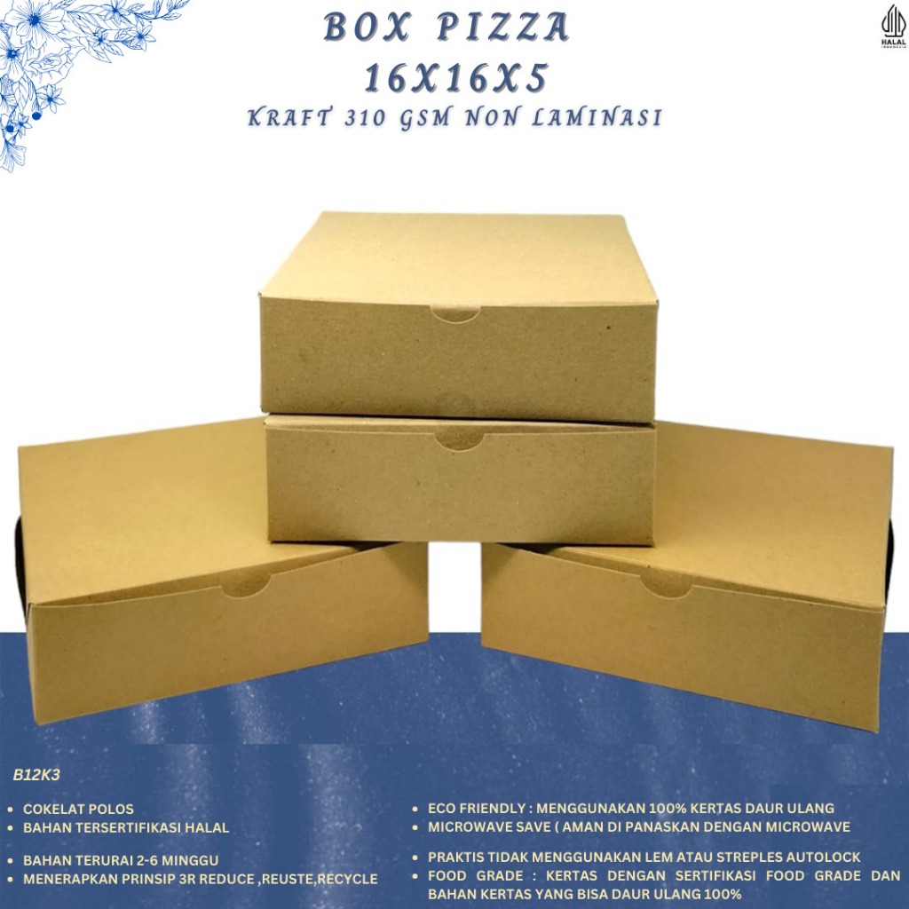

Box Pizza 16x16 Dus Pizza 16x16 (B12K3-Non Laminasi)