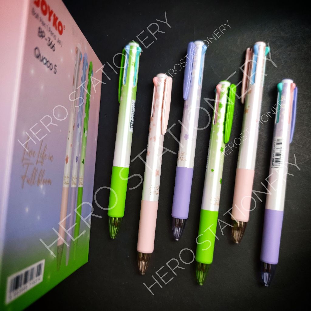 

SATUAN Pen ballpen joyko quaco 5 0.7 mm tinta 4 warna BP-366