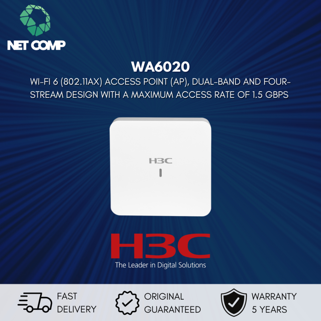 H3C WA6020 EWP-WA6020 Internal Antennas 4 Streams Dual Radio 802.11ax/ac/n Indoor Ceiling Access Poi