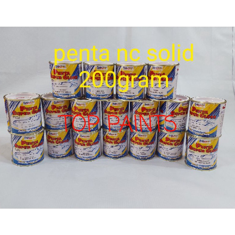 STOK TERBARU CAT PENTA SUPER GLOSS NC SOLID -200 GRAM - HITAM/PUTIH/DOFF/SILVER/CLEAR//BANYAK VARIAN