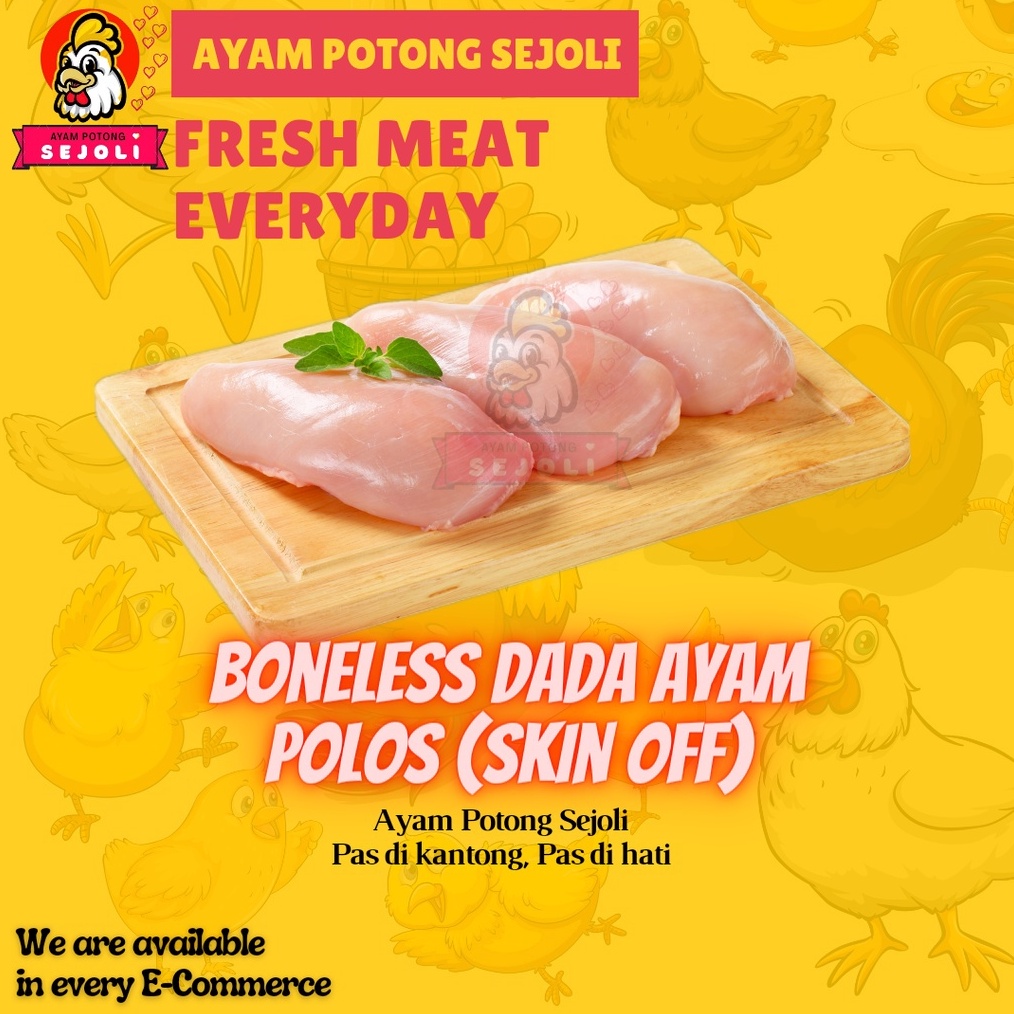 

Stok terbaru Boneless Dada Ayam 1kg boiler Fillet fresh/frozen dada ayam tanpa tulang fille !