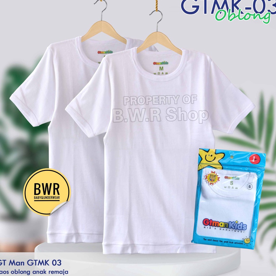 Kaos Oblong Anak GT Man Kids GTMK 03 PUTIH / Kaos Dalam Anak Laki Laki | Bwr